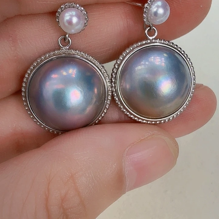 未镶嵌拼合珍珠（马贝珠）耳饰