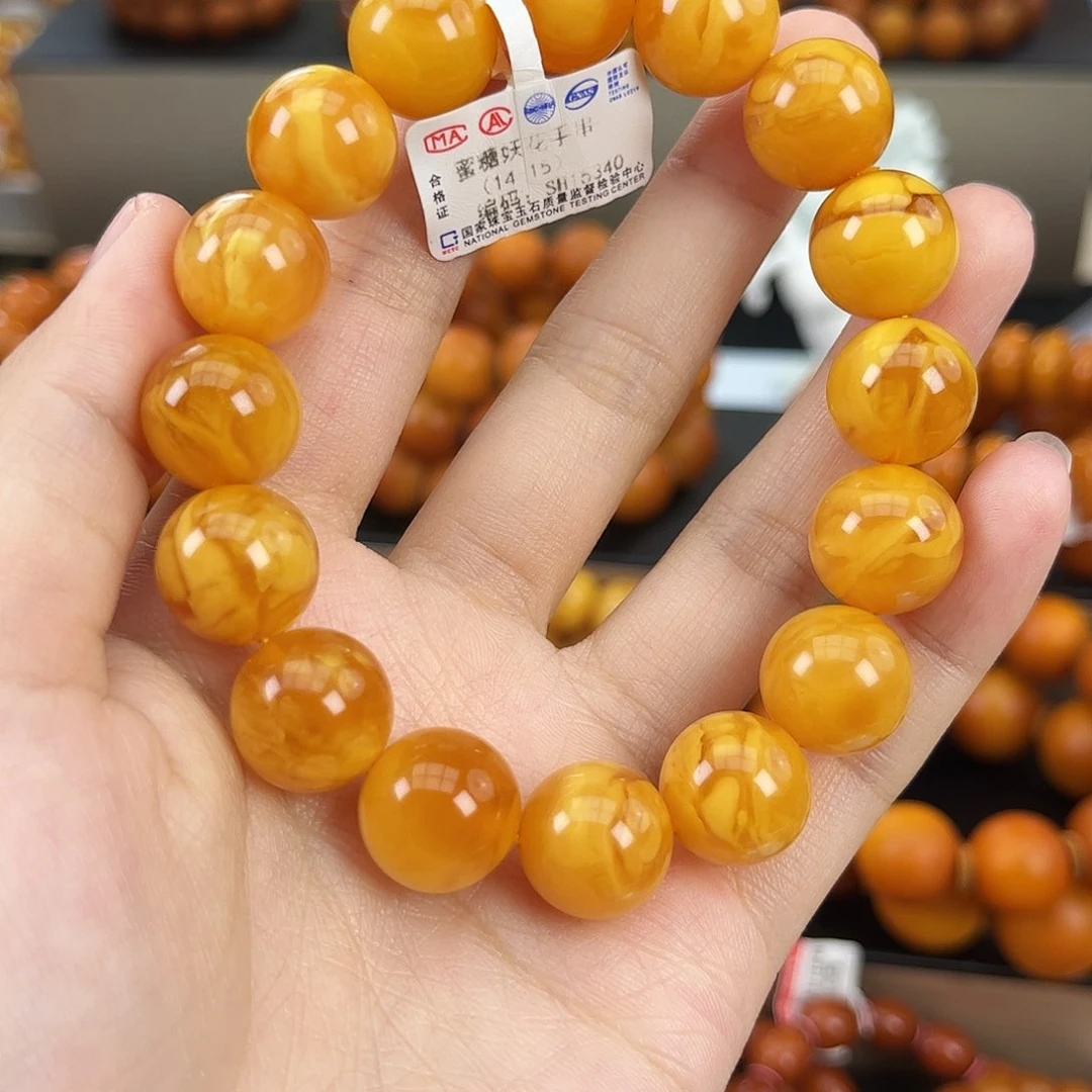 琥珀颈饰未镶嵌蜜蜡