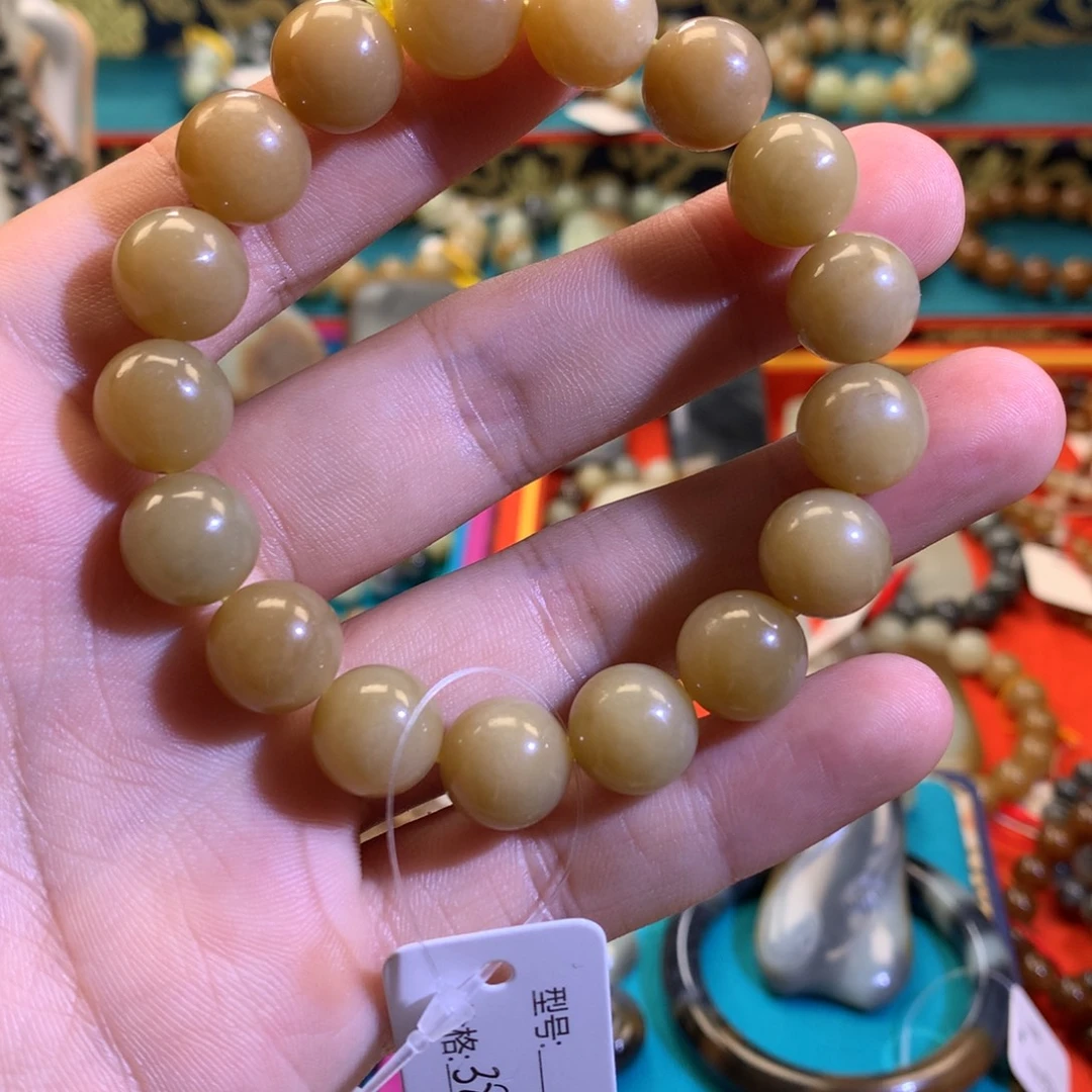 和田玉（糖玉）未镶嵌手链新疆切末纯糖和田玉手串卡12微瑕不退不换
