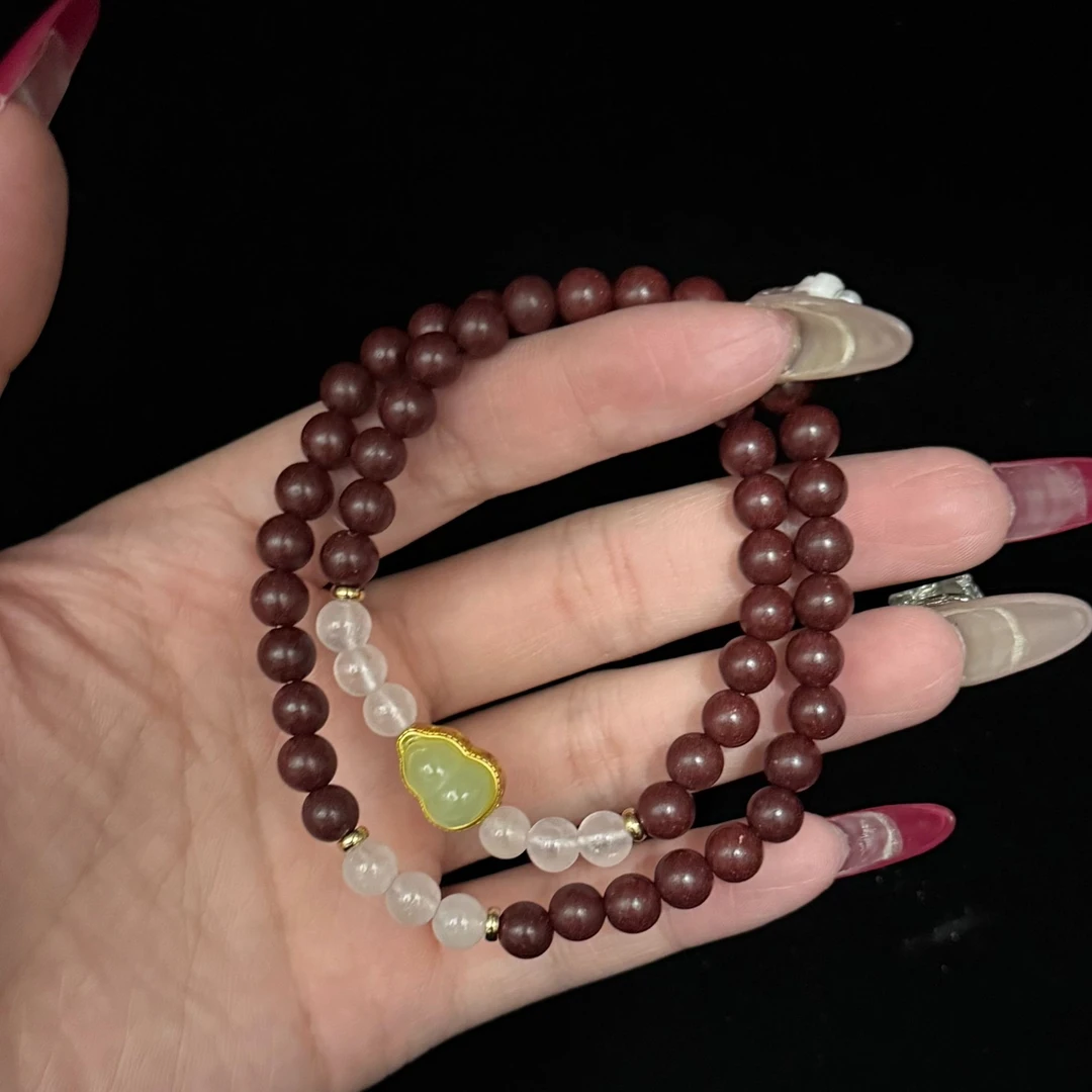 m-ac036 合香珠手串双圈（送透明方框礼盒+布袋颜色随机，不能碰水）