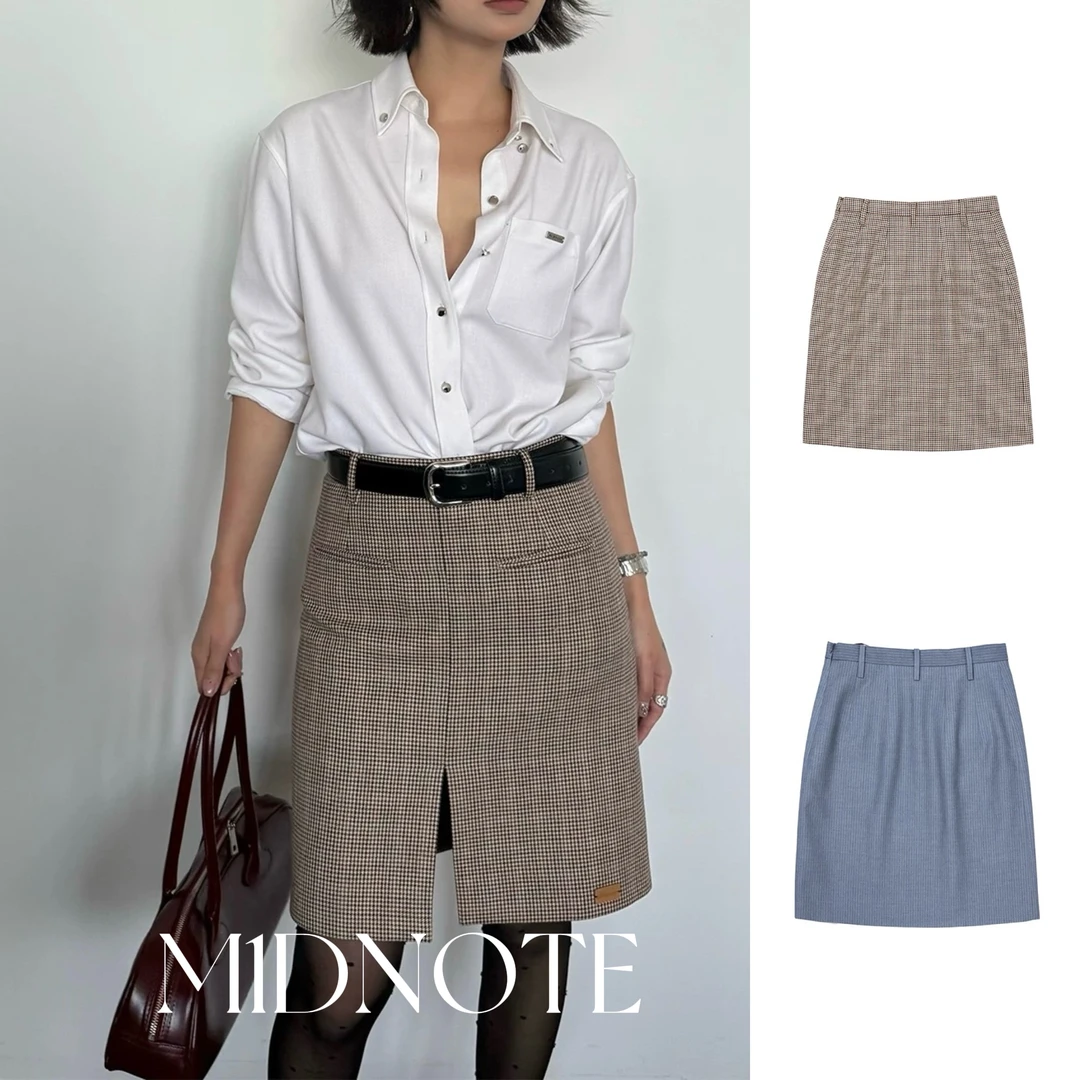 “M1DNOTE”米诺2025春夏新款口袋装饰短裙半身裙——黑鸭子买手店