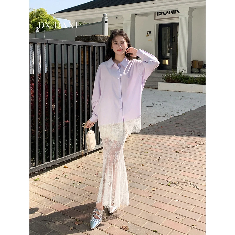 代大喜【微风蓝调】欧若风衬衫女2025新款爆款洋气衬衣宽松百搭上衣