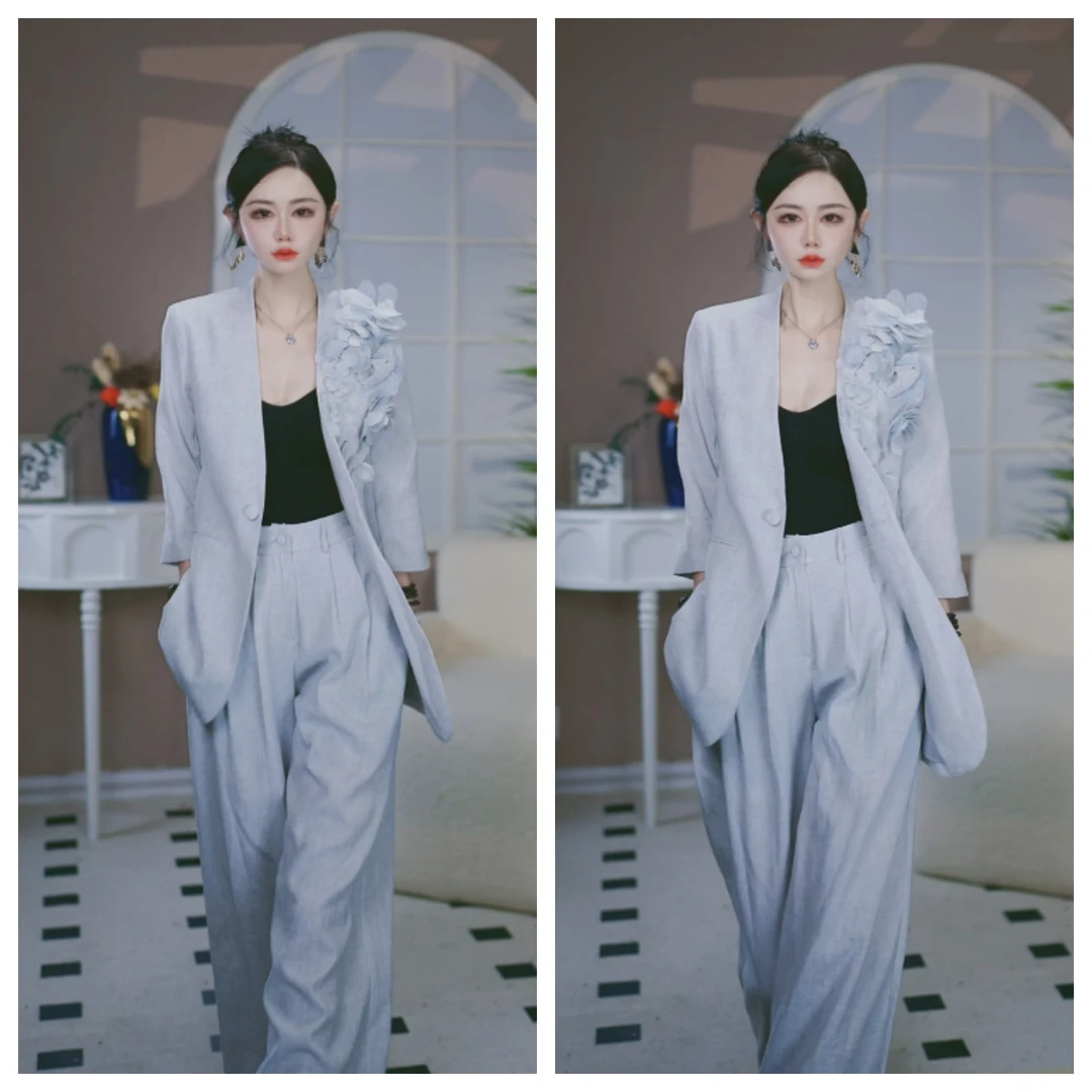 【Z.YE】春夏季设计师手工衣服休闲千金女士时尚西装伯德小姐