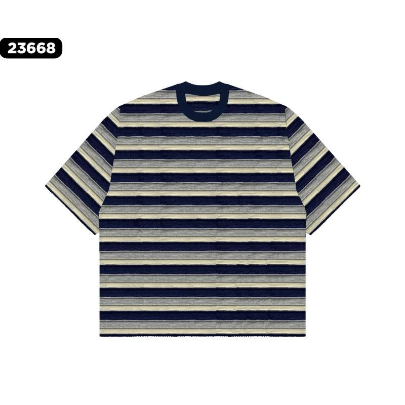23668新款JVM定制时尚百搭条纹半袖T恤