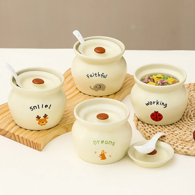 瓦罐煨汤江西沙县小吃朱雀汤炖罐家用炖盅陶瓷带盖隔水一人蒸蛋盅