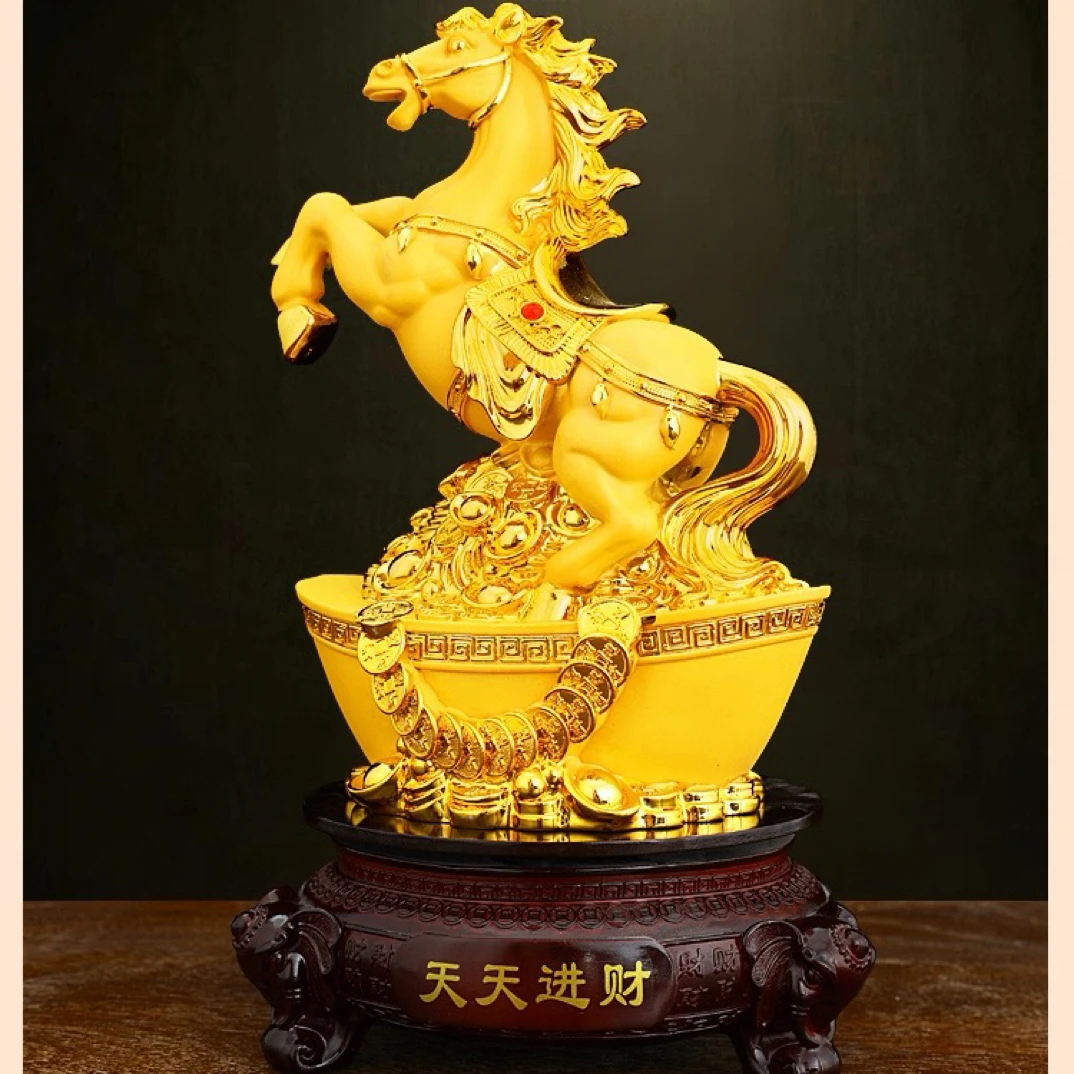 天天进财金马摆件招财生肖马家居客厅办公室装饰乔迁开业生日礼品