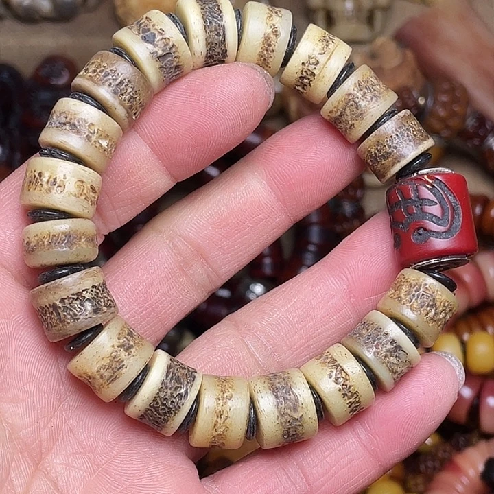 牛骨手串/手链1.4牛嘎微瑕有髓眼髓坑介意勿拍