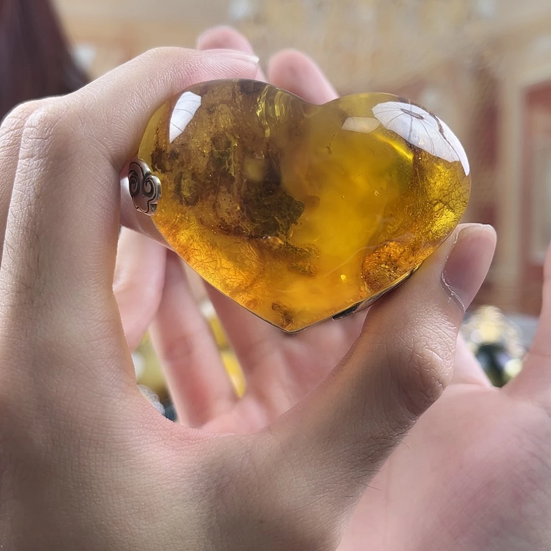 银S925镶嵌琥珀裸石a****7蜜蜡