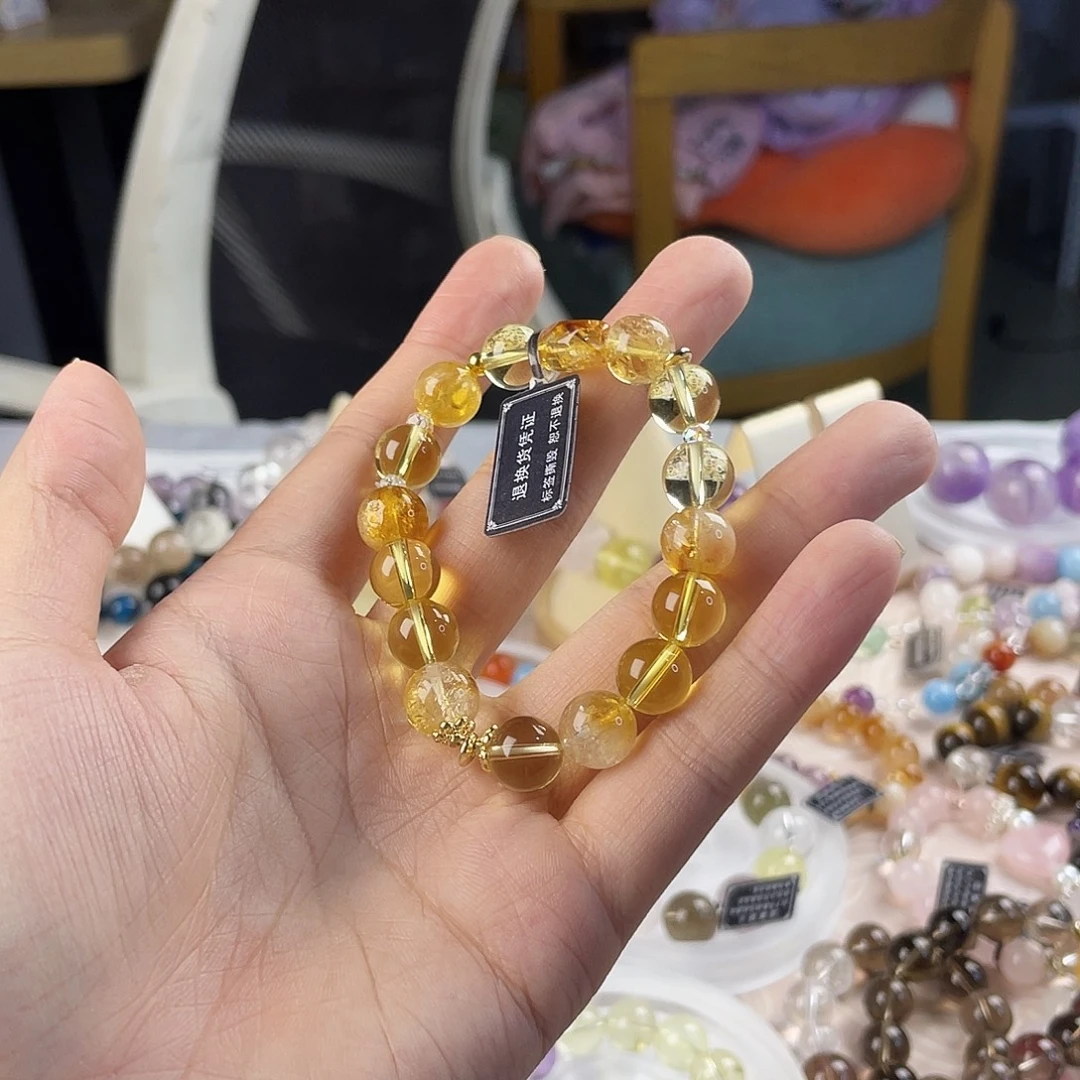 银S925镶嵌手链烟晶