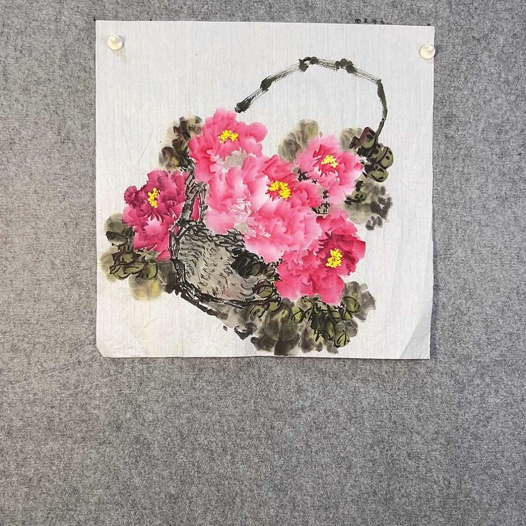 国画187 牡丹花鸟等画风与山水的