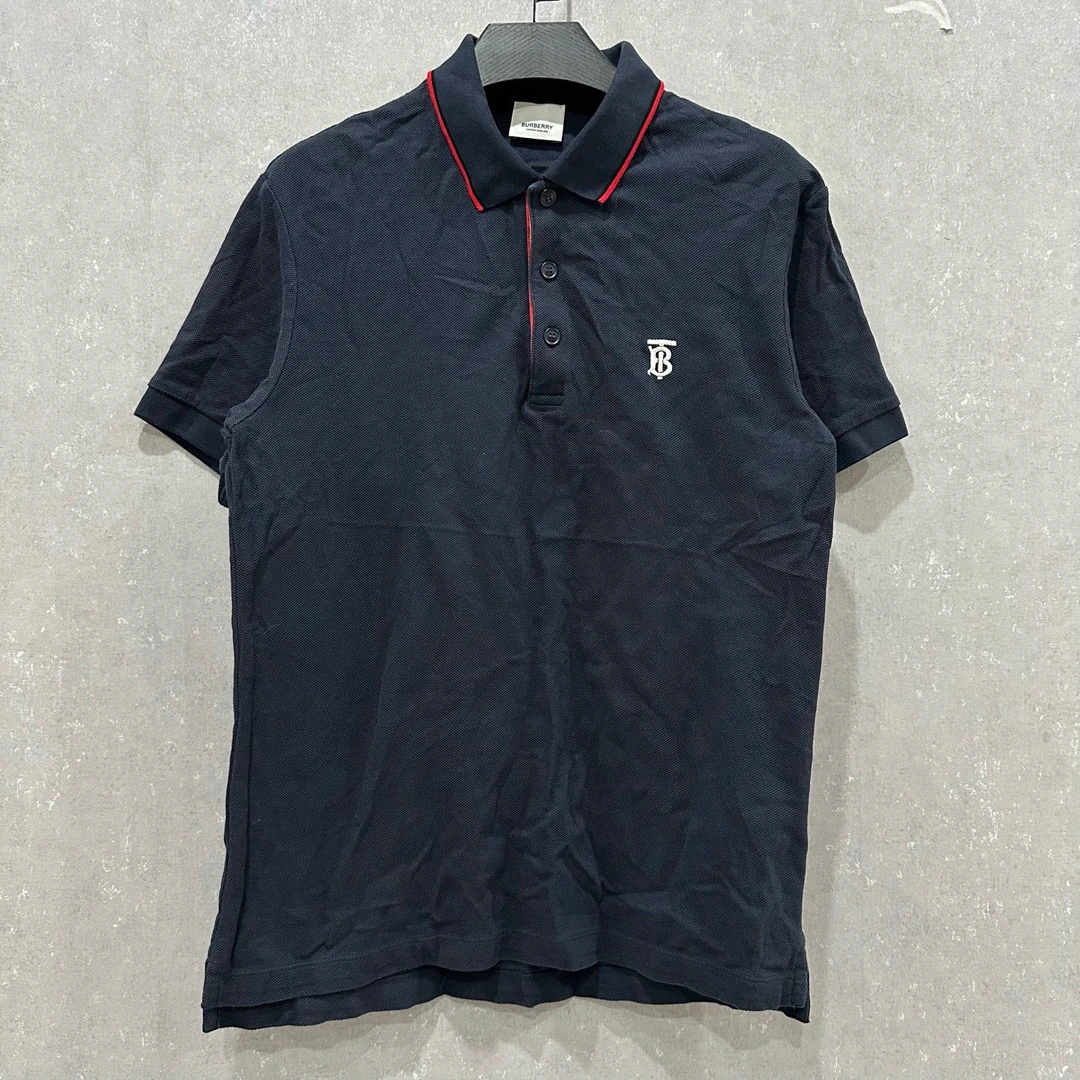 99新 BURBERRY/博柏利 经典开襟珠地网眼布短袖 S码 SL005189