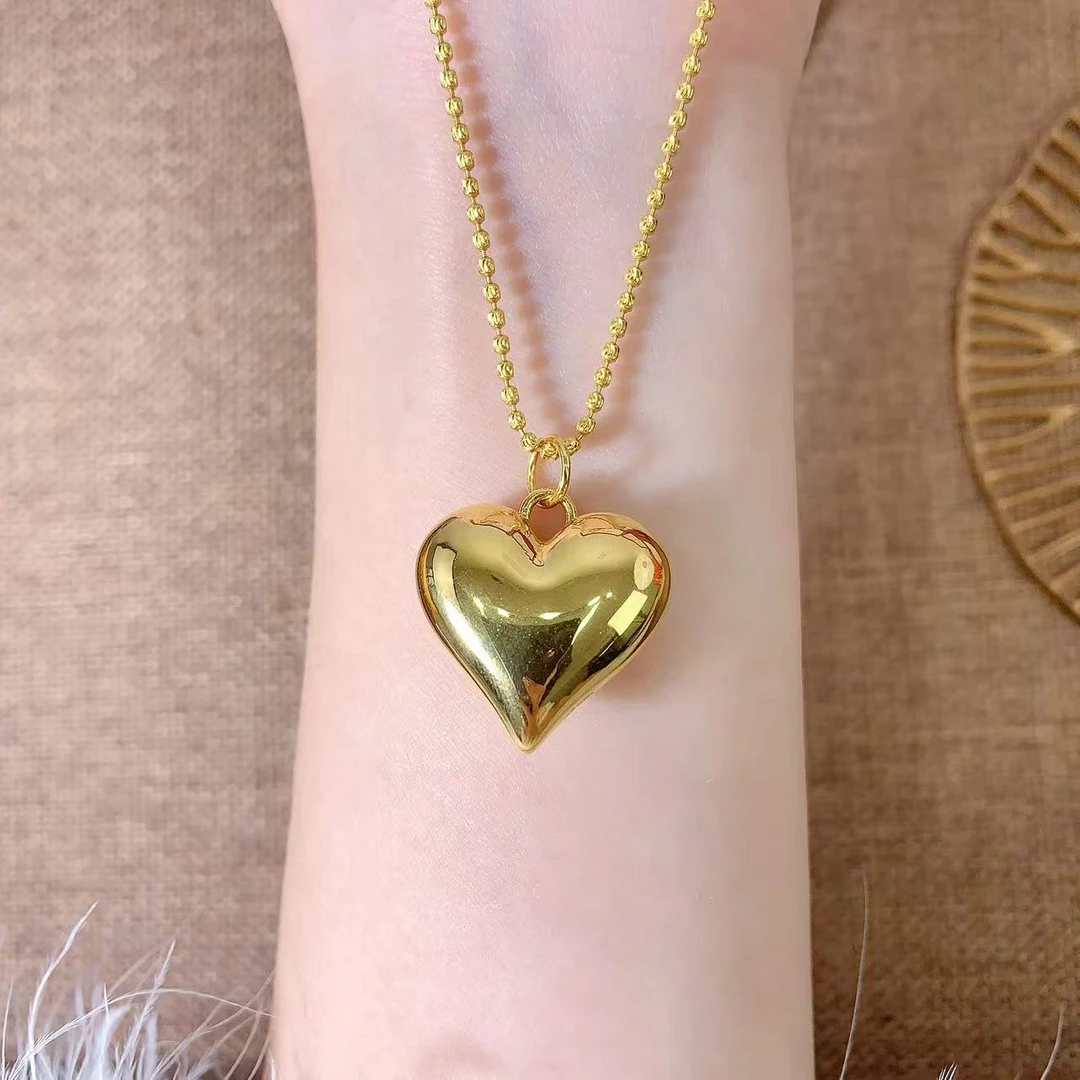 【伟新源】足金999 5D工艺   大胖心吊坠3.03克