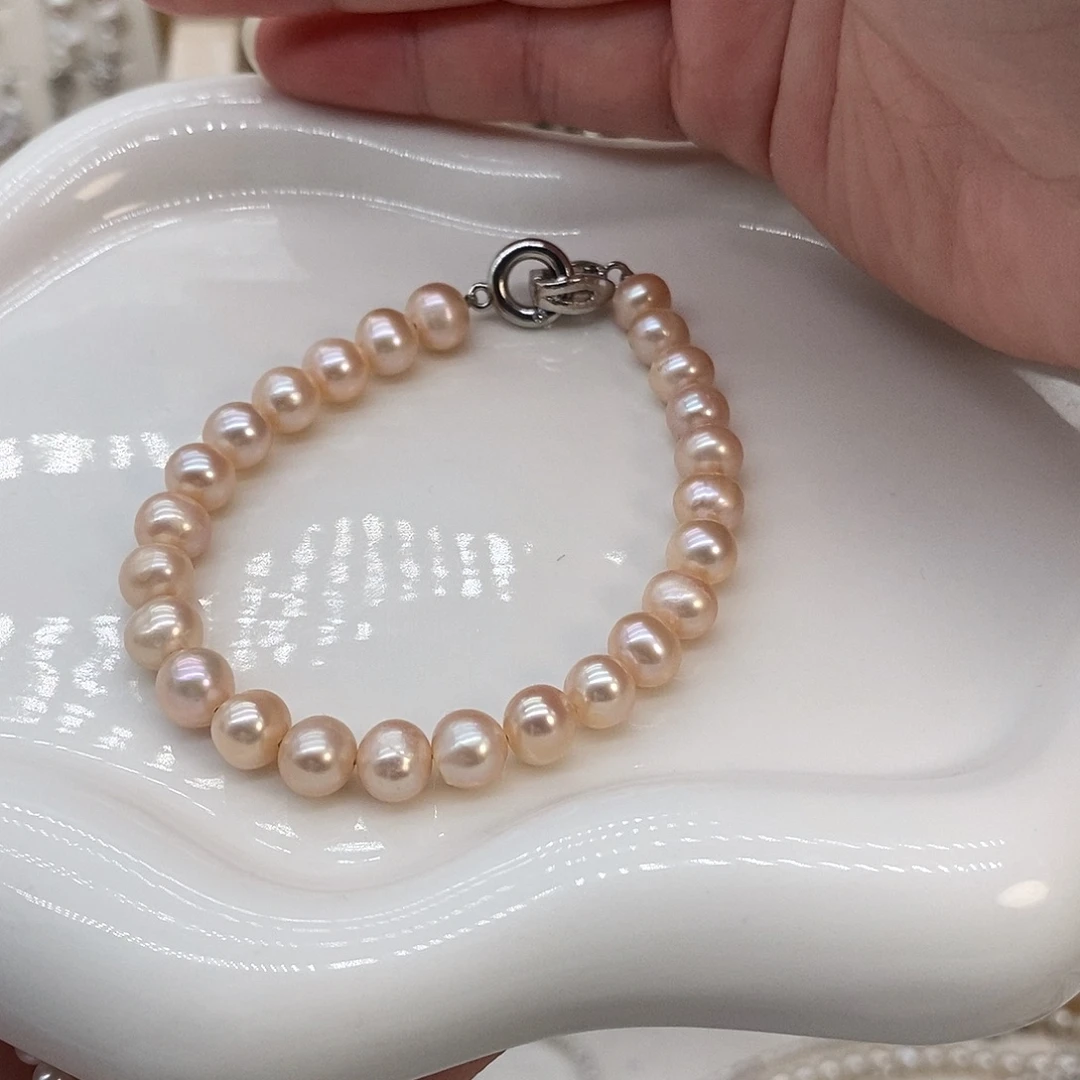 银S925镶嵌耳饰淡水珍珠