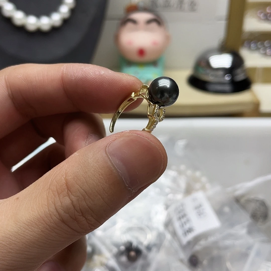 海水珍珠银S925镶嵌戒指