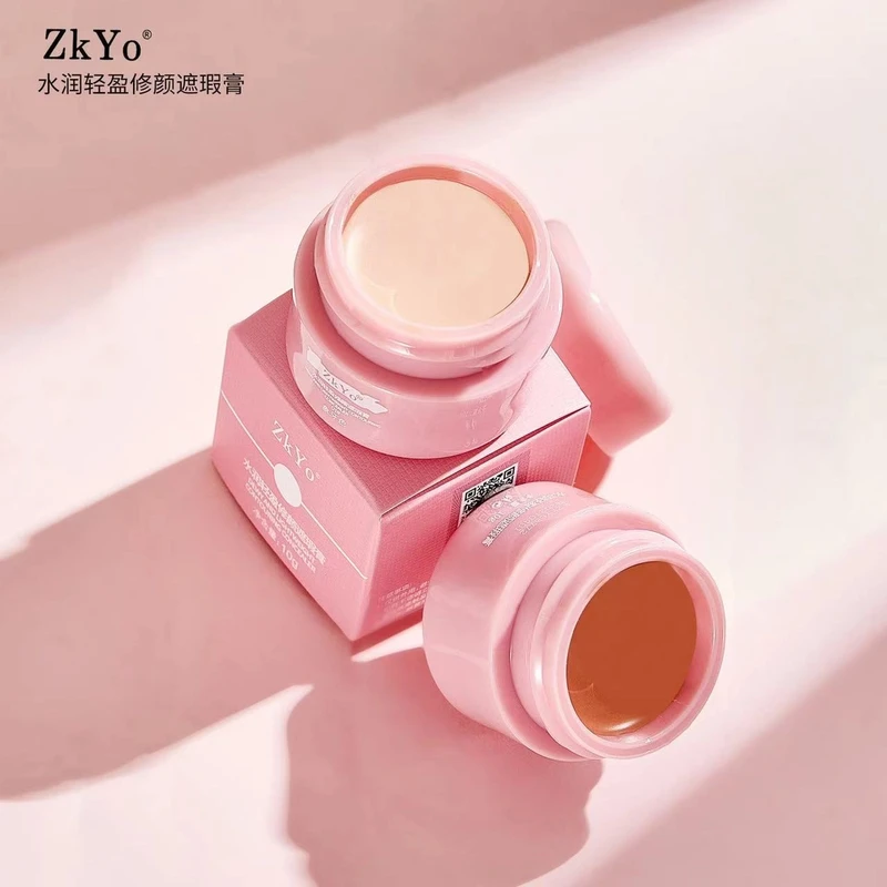 ZkYo水润修颜遮瑕膏自然细腻防水防汗遮瑕膏不脱妆粉底膏持久裸妆