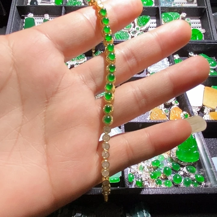 翡翠未镶嵌手链A货翡翠5
