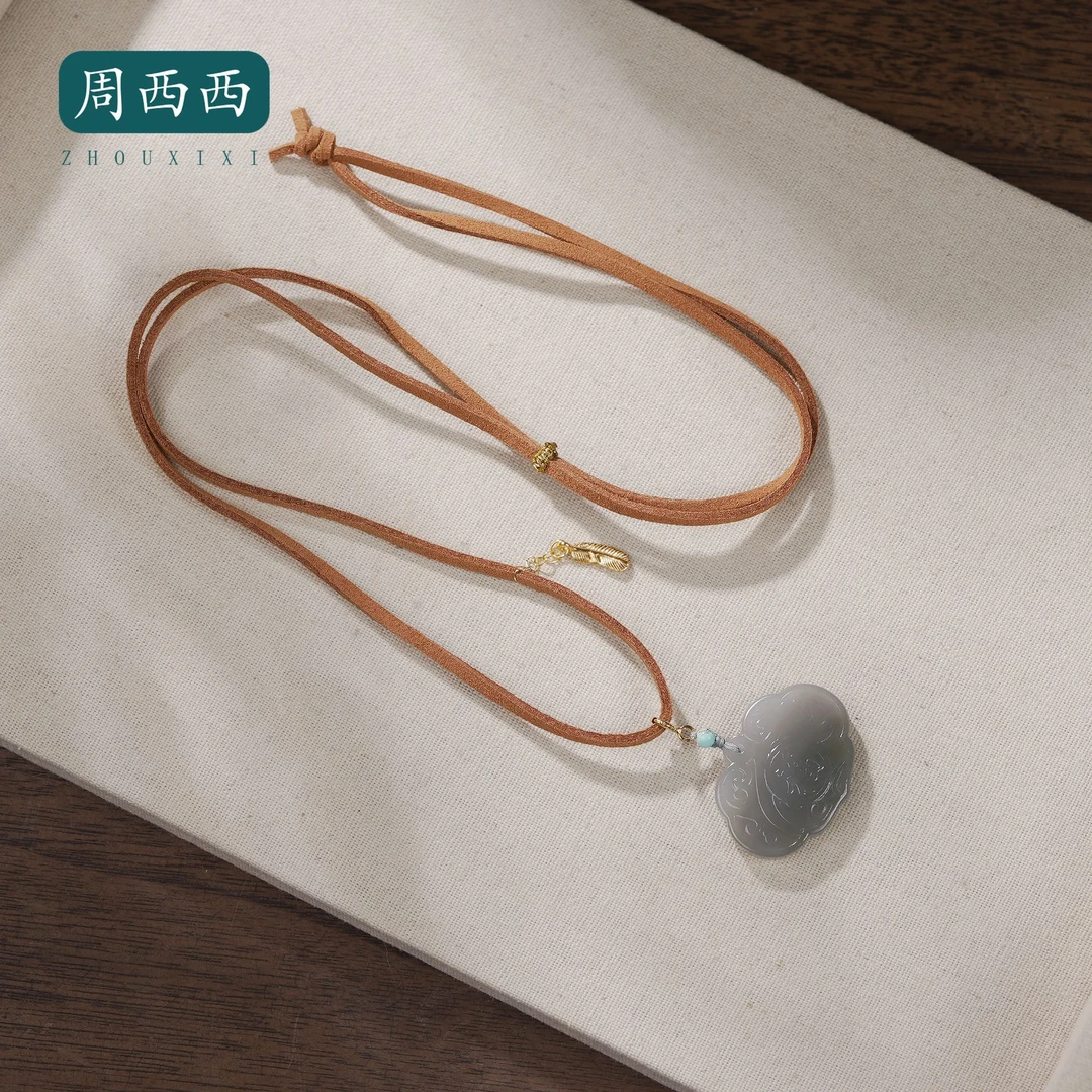 周西西精美烟紫如意锁项链长2.4宽3.3高0.5百搭多样性发货19355