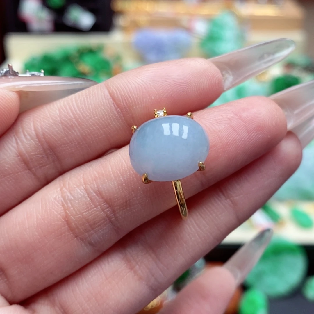 银S925镶嵌戒指翡翠翡翠戒指