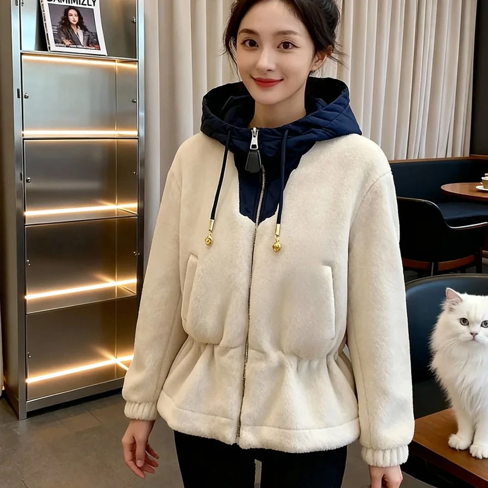 幂幂同款【圣诞滑雪系列】老花两面穿羊羔绒外套冬季加厚冬款上衣