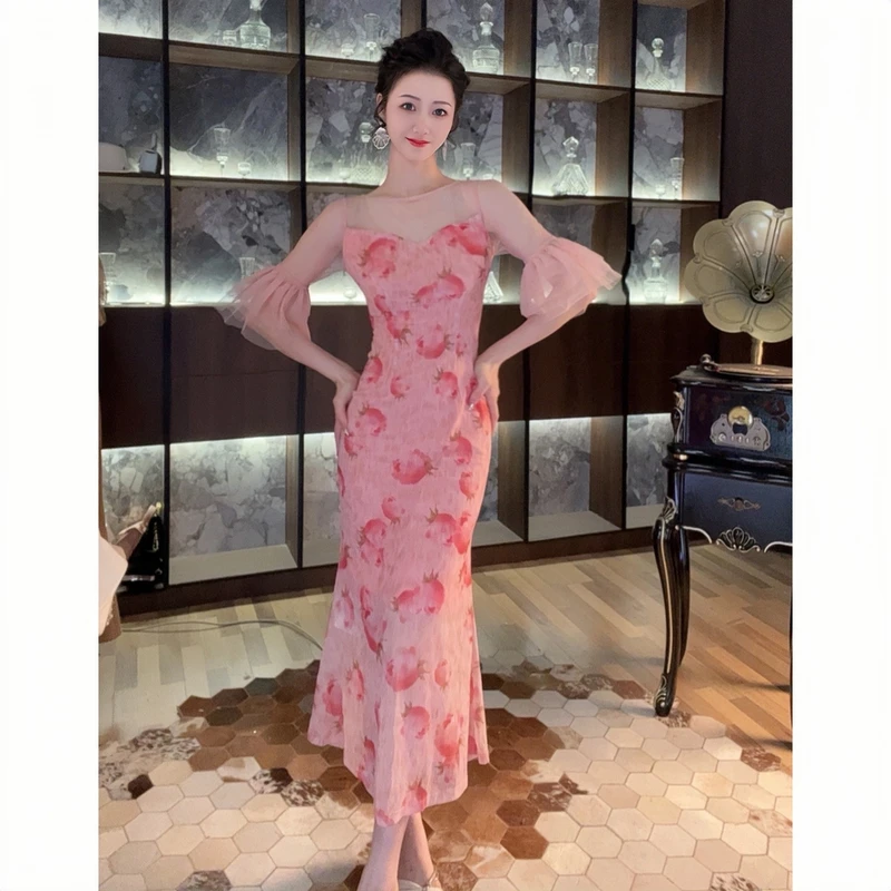 21384性感修身气质女神范时尚轻奢收腰包臀设计感名媛显瘦连衣裙