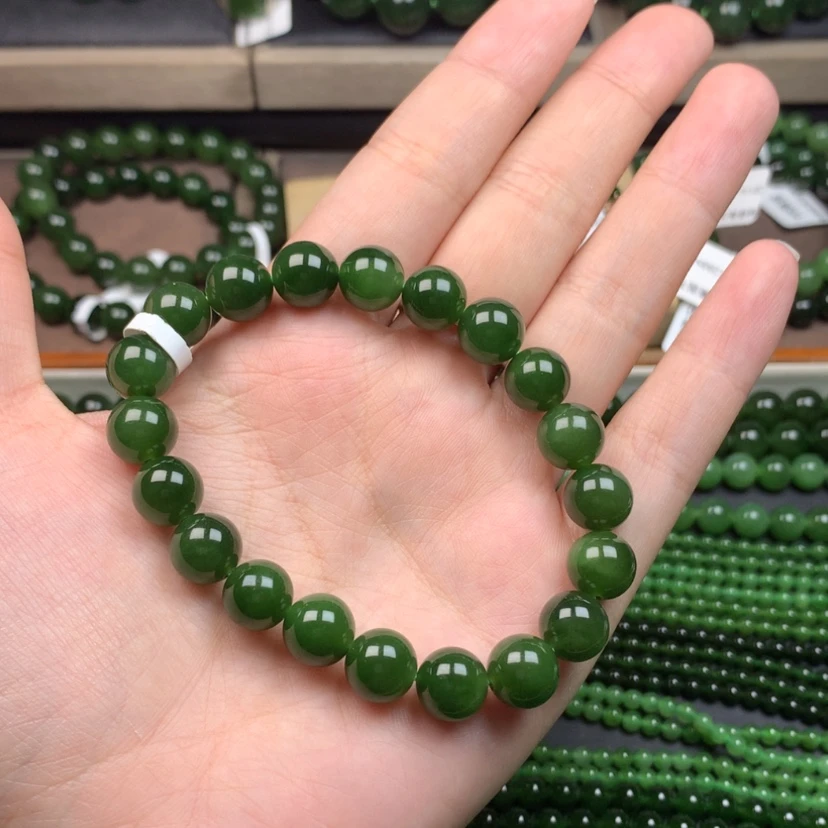 【闪购商品】手串未镶嵌和田玉（碧玉）眼*干10m