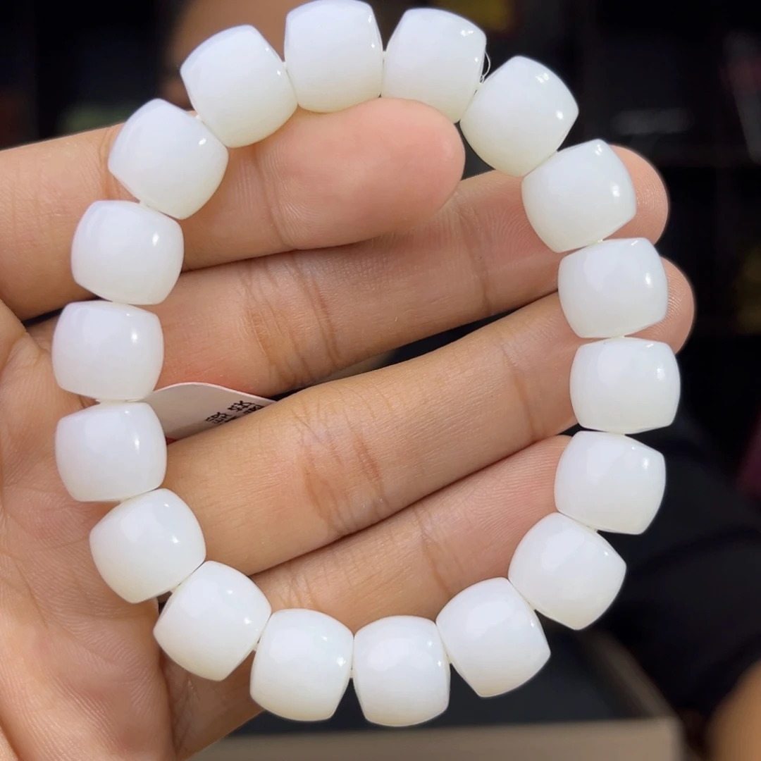 和田玉未镶嵌手串天然和田玉新疆且末米达卡12直切