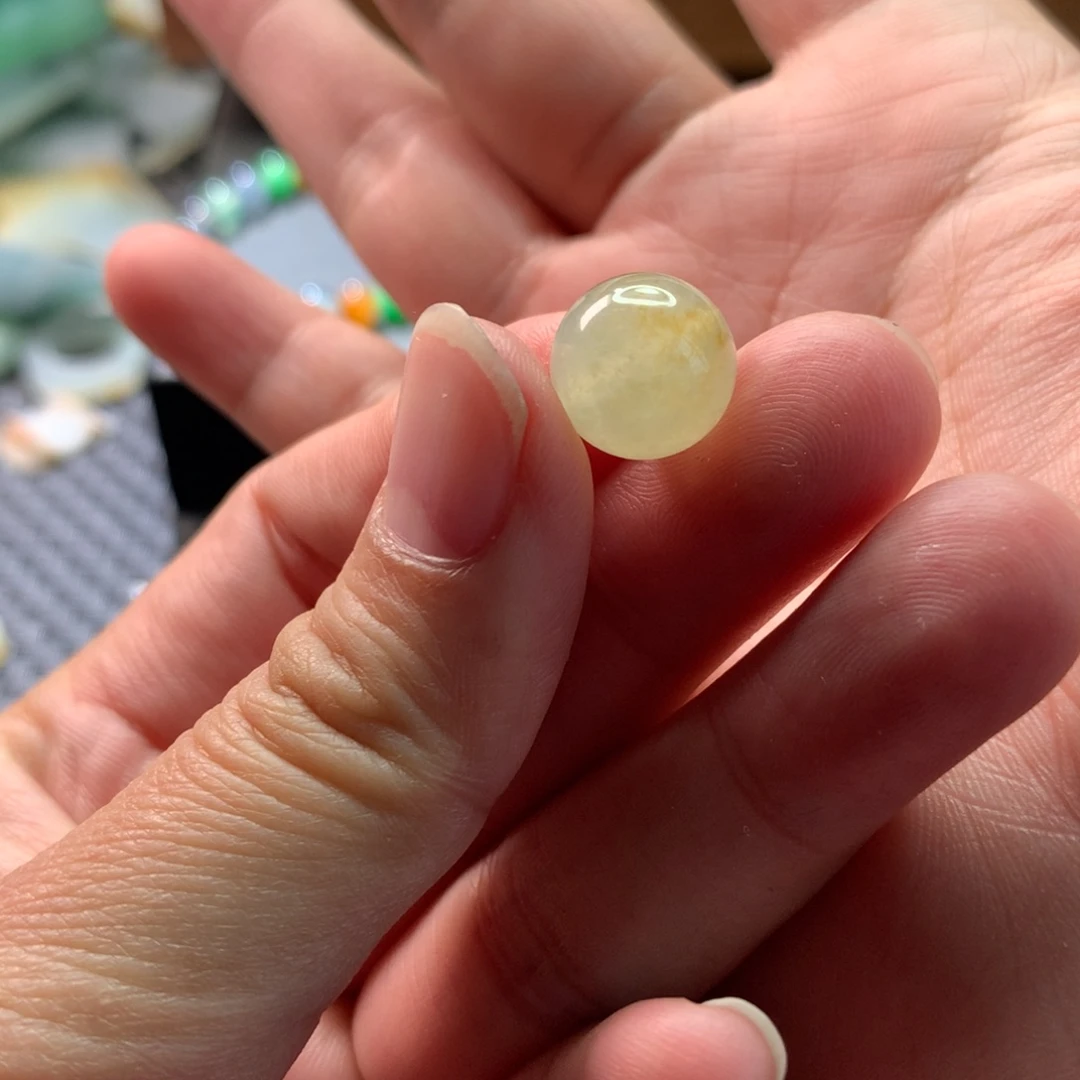 定制翡翠未镶嵌11.45冰黄珠子福利亏清