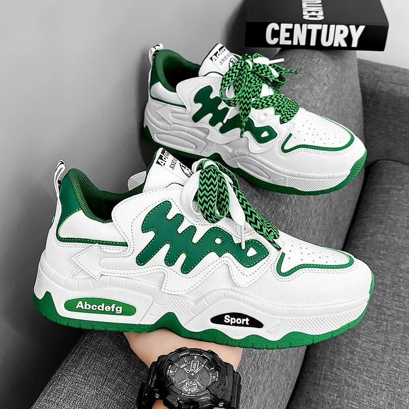 夏季大码男鞋46男士运动休闲鞋板鞋47加宽加肥小白鞋48厚底老爹鞋