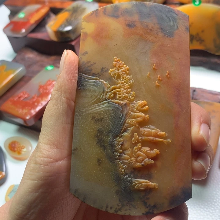 未镶嵌石英质玉（黄龙玉）颈饰
