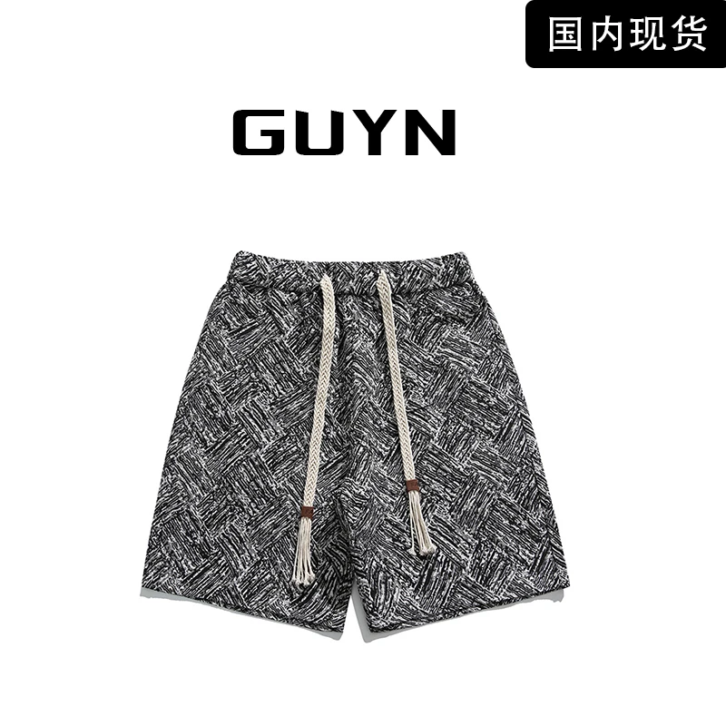 【品牌现货】GUYN 美式复古休闲短裤男夏季宽松男士百搭沙滩五分裤