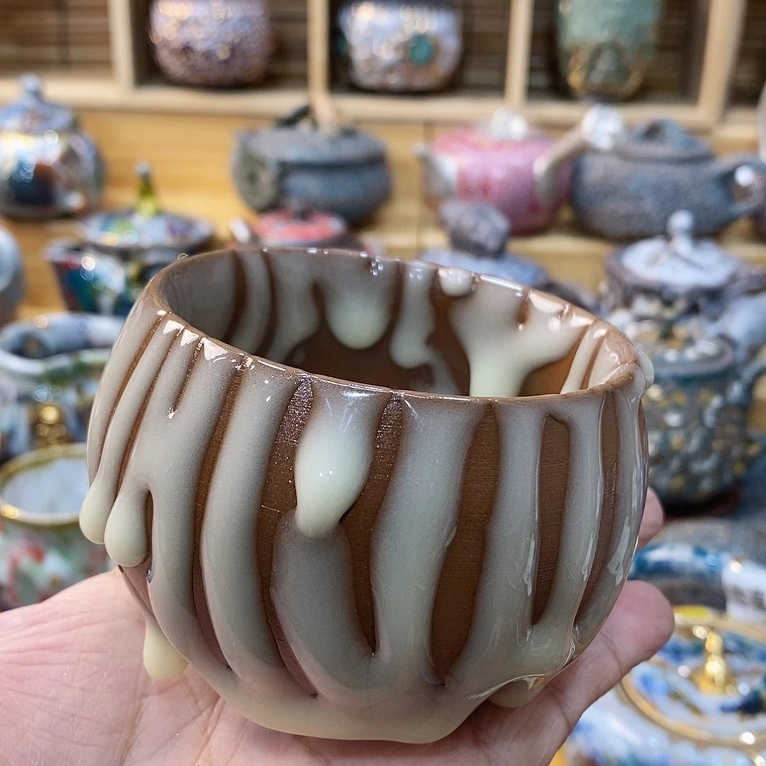 粗陶志野柴烧茶器