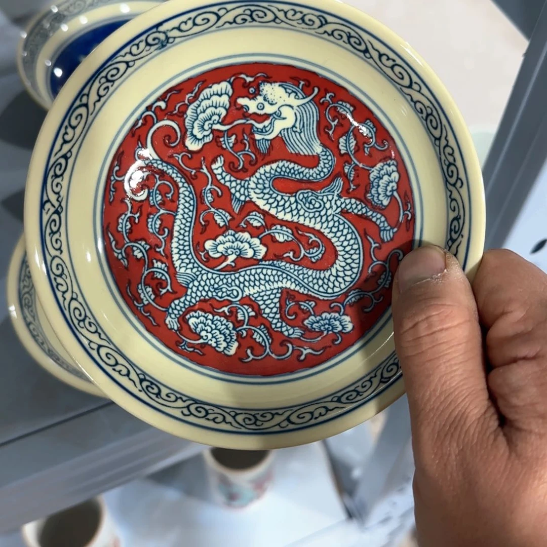 瓷片摆件手绘瓷器全部处理