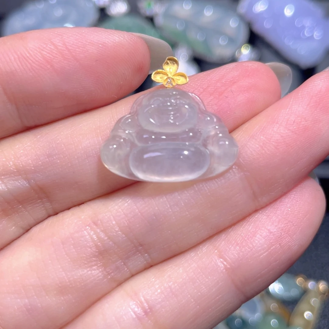 颈饰18K金镶嵌翡翠翡翠