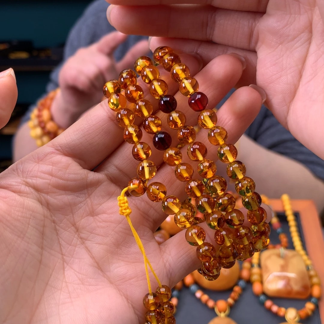 琥珀（花珀）未镶嵌手串多样性发