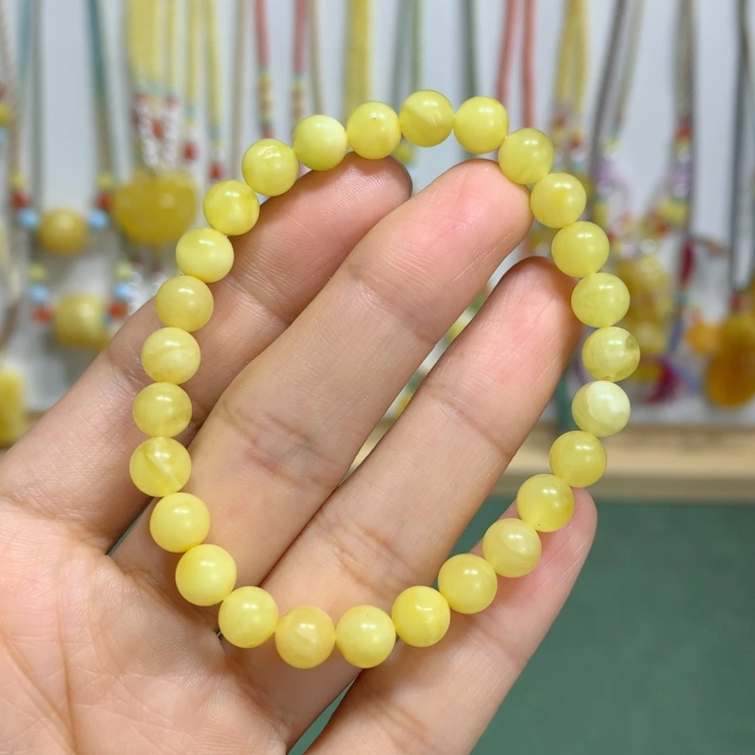 蜜蜡手链未镶嵌特价瑕疵