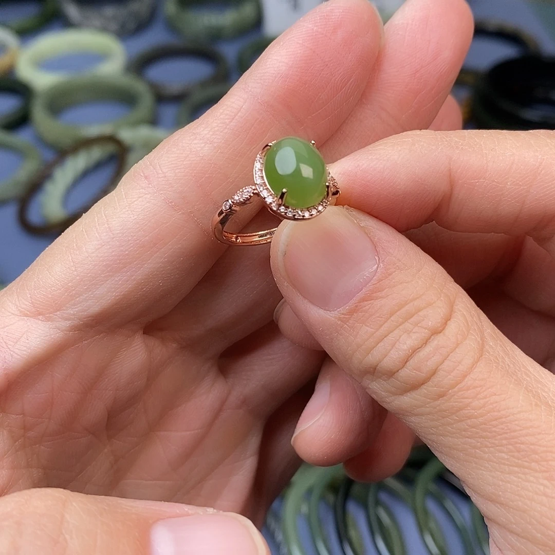 和田玉（碧玉）合金戒指