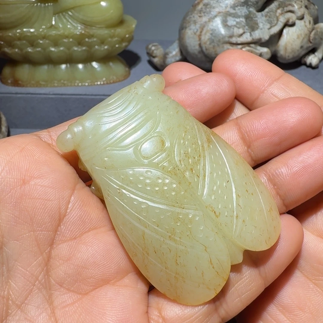 箜***篌和田玉未镶嵌挂件