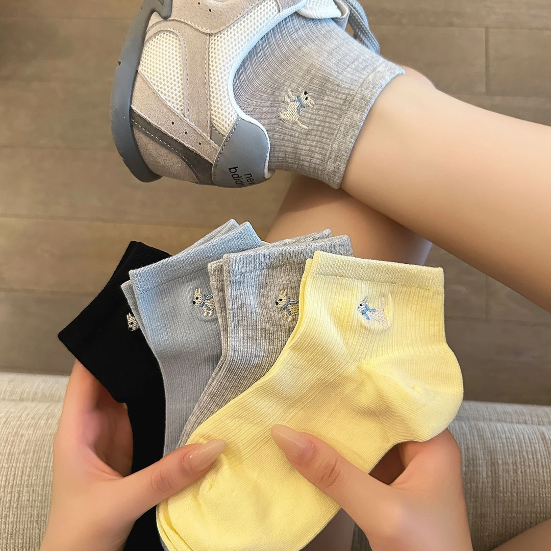 袜子女夏季薄款短袜棉袜防臭透气女款可爱运动短筒袜百搭夏天春夏
