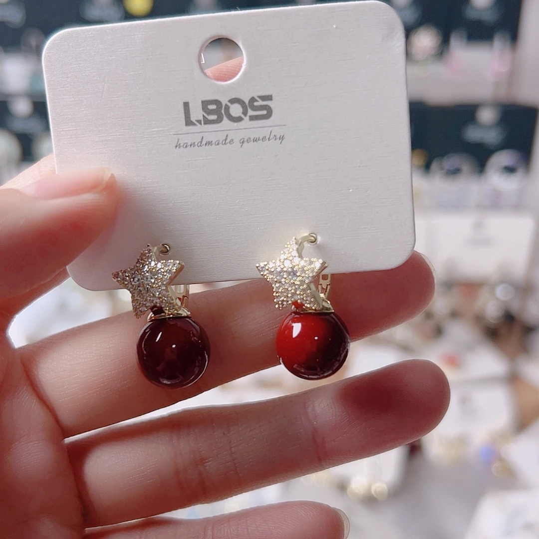 锆石纯铜合金耳环的