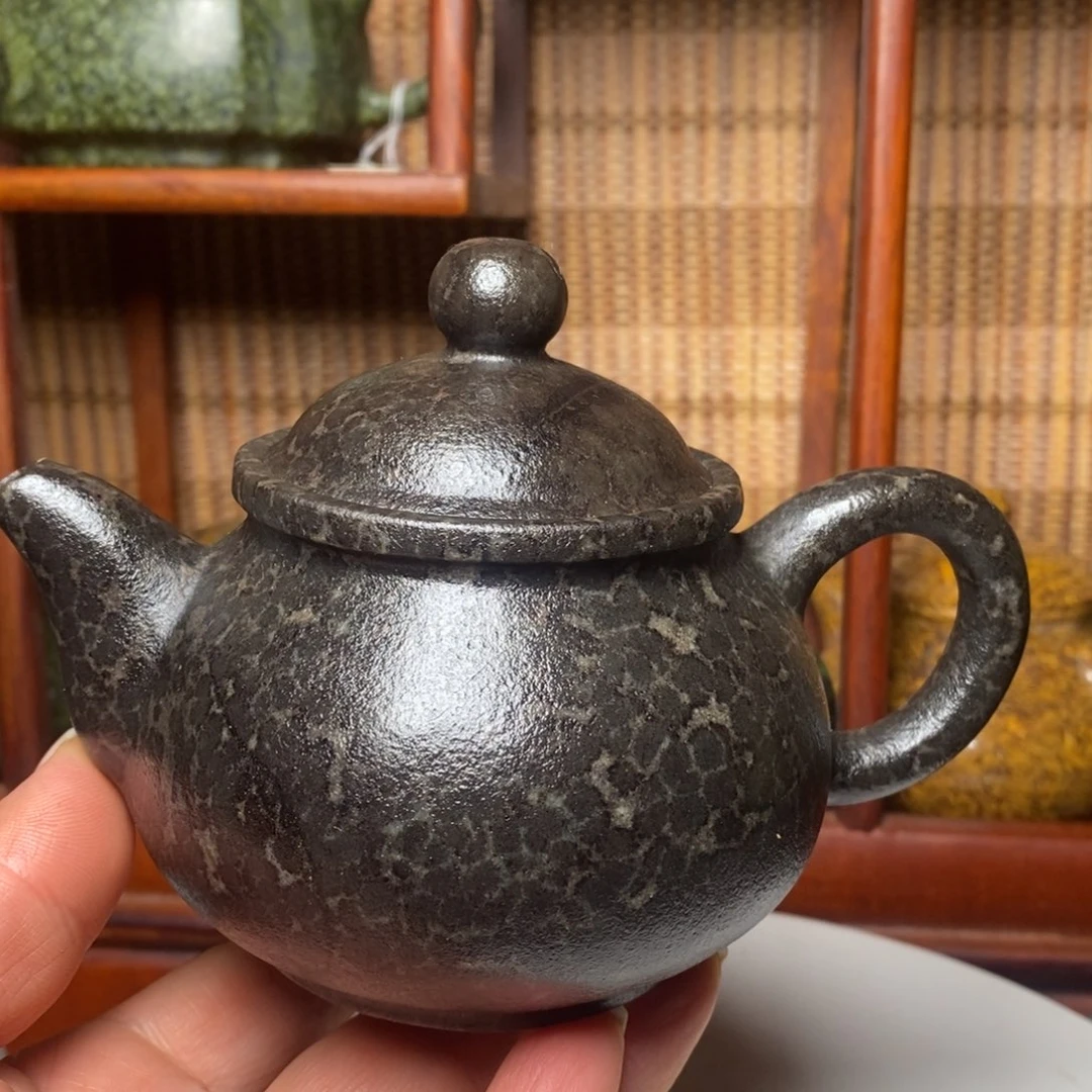 冰碛岩豹纹仿古壶230cc石线