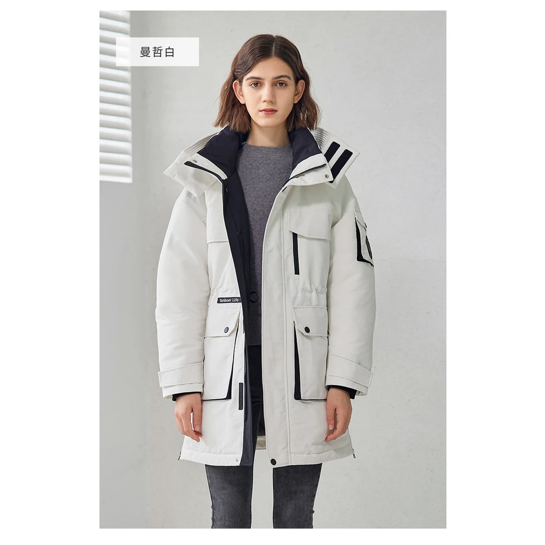 新款冬季连帽收腰工装款羽绒服TS211510