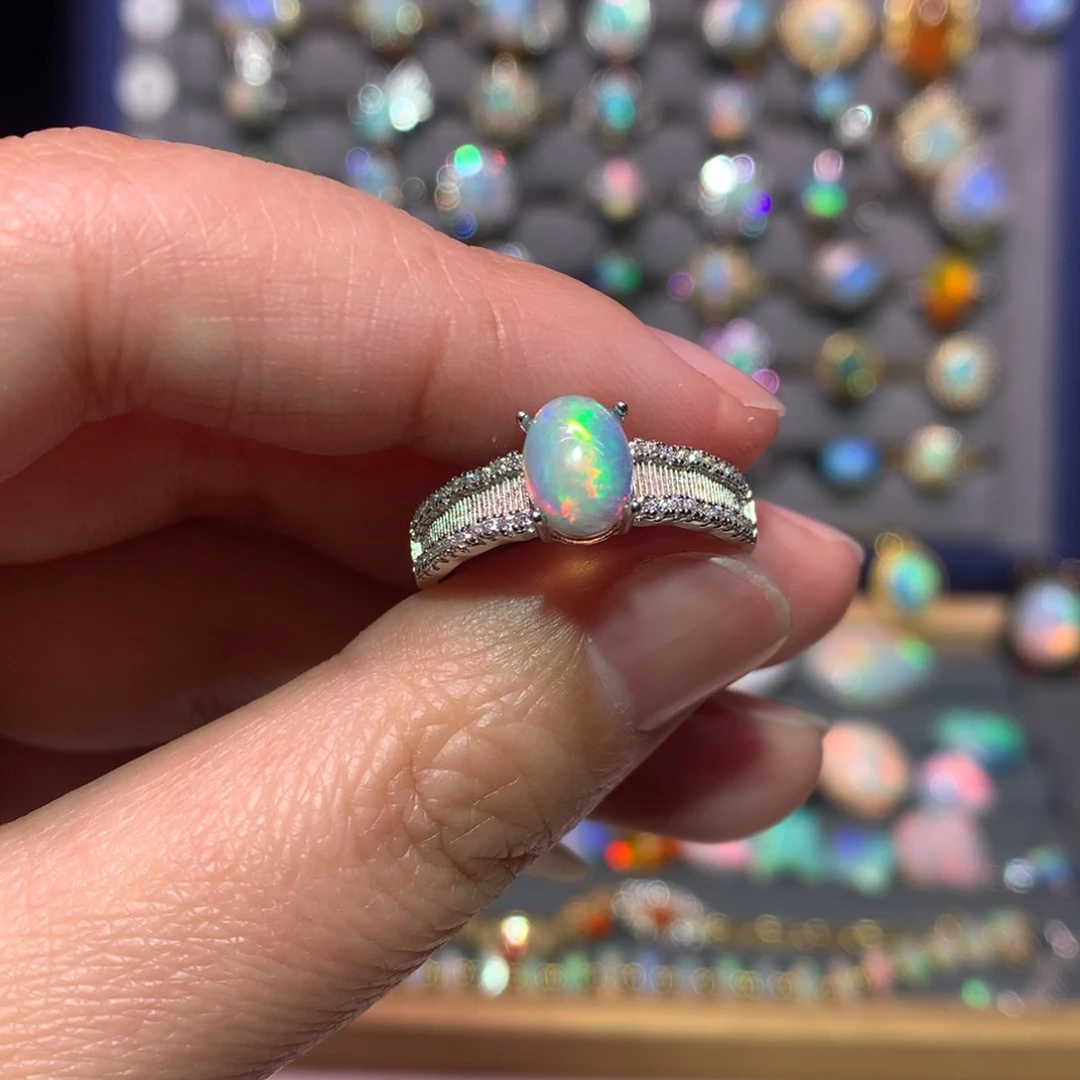 银S925镶嵌欧泊戒指款式