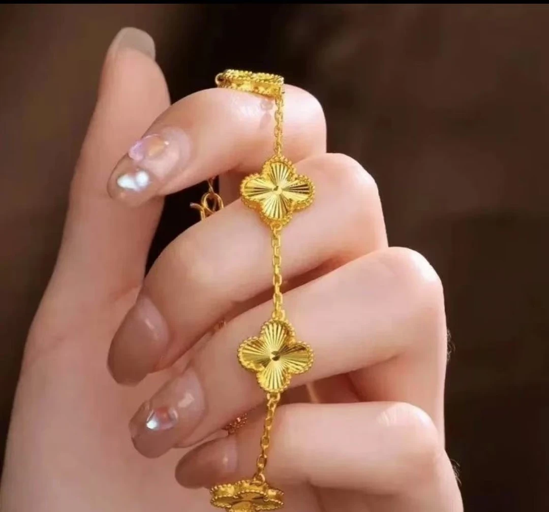 足银手链 【宝铺主播】 足银 999 镭射四叶草手链 BP00009