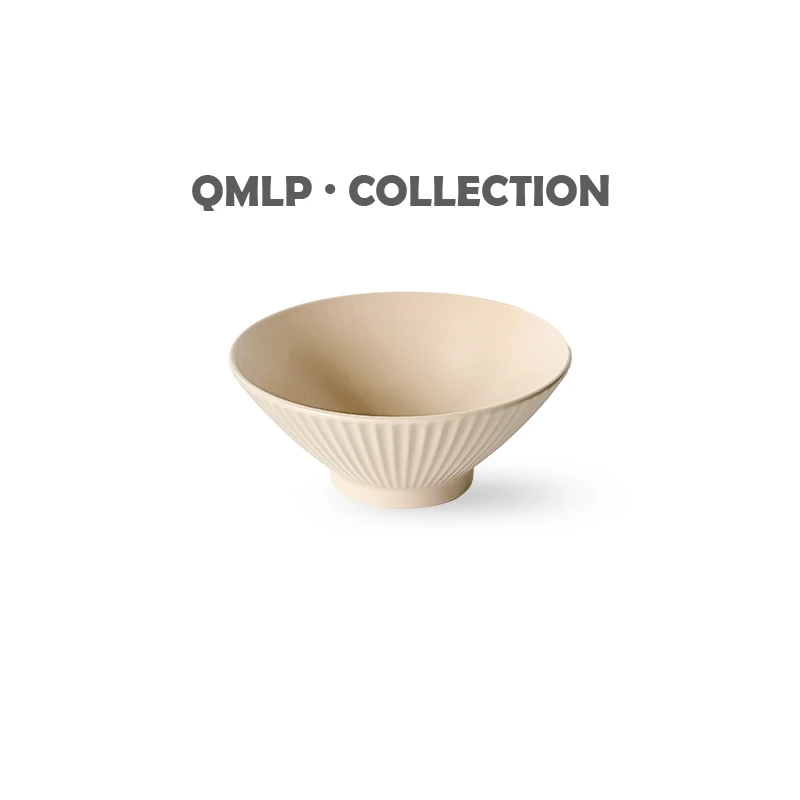 约700ml（17.5cm*7.3cm) QIANMU 寻雾系列-咖7英寸斗笠面碗陶瓷