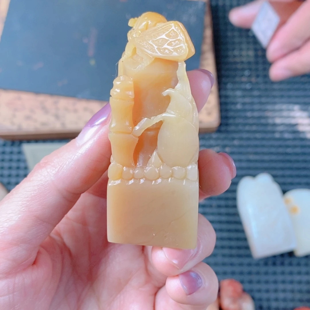 H***G寿山石现场直播手工制作