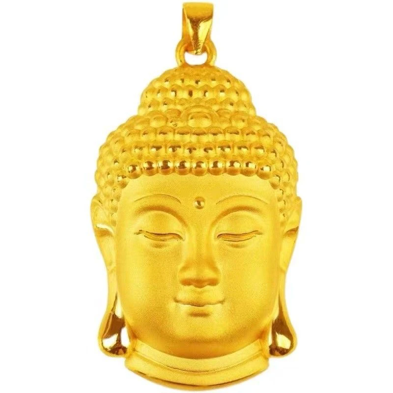 任氏精选佛头纯金平安如来吊坠佛头吊坠
