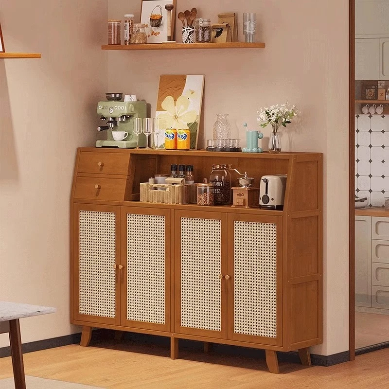 厨房餐边柜复古边柜客厅置物柜落地橱柜咖啡靠墙一体储物柜茶水柜