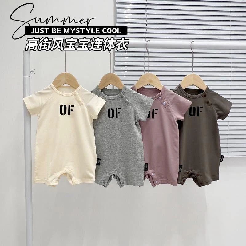 韩版宝宝夏季舒适百搭连体衣哈衣男宝柔软爬爬宝宝衣服夏季薄款