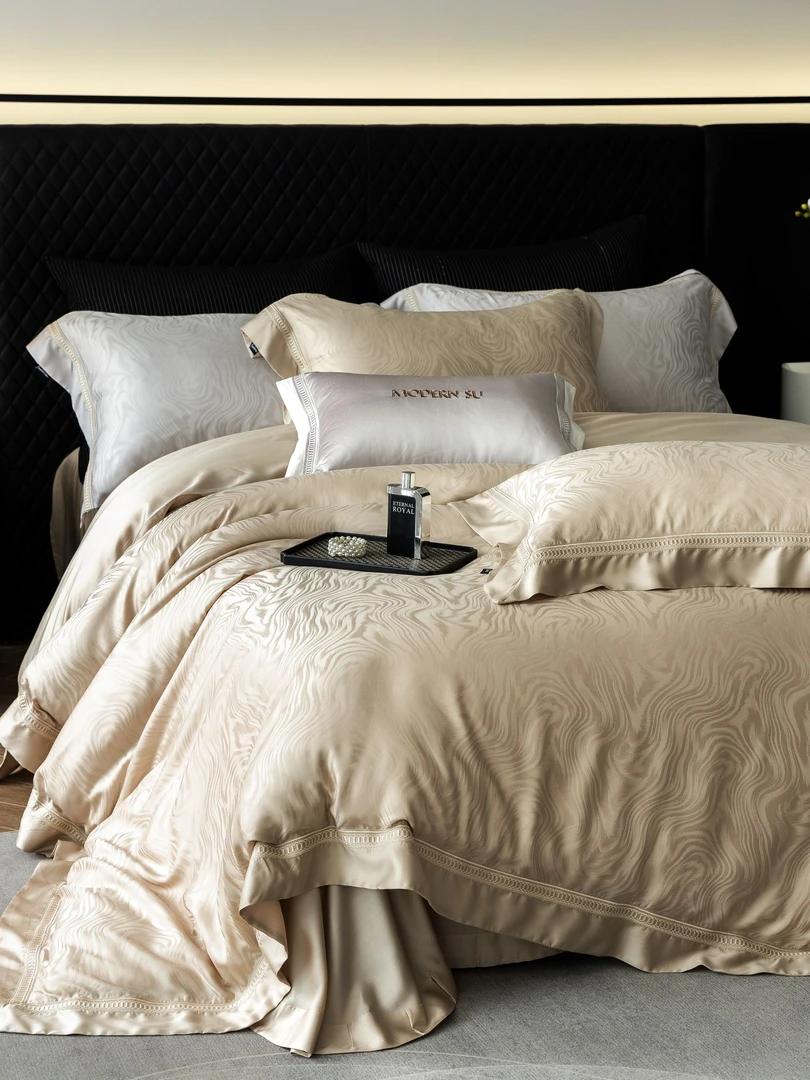 【波尔庄园】高端轻奢全棉色织提花四件套床上用品