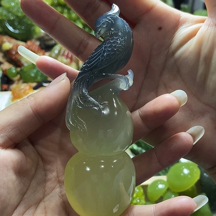 蛇纹石玉合金手把件农*